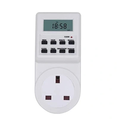 Image of Schallen Home Electric Digital Security Timer Plug in Socket Programmable Switch with 10 ON OFF Programs, 12/24 Hour Setting &amp; Auto Recharge (Pack of 1)