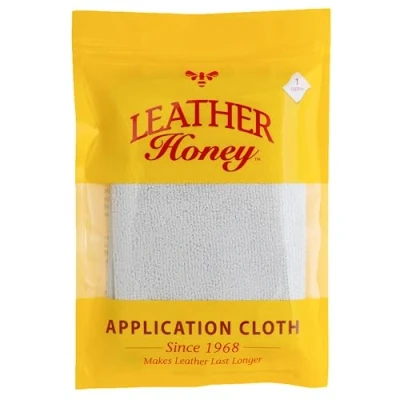 Image of Leather Honey Conditioner Lint Free Application Cloth: Microfiber Cloth for Use and Cleaner, The Best Care Products Since 1968