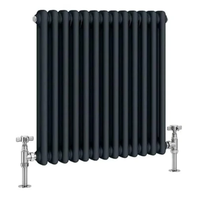 Image of Manissa 2 Column Anthracite Traditional 600h x 800w Radiator Old Cast Iron Type School
