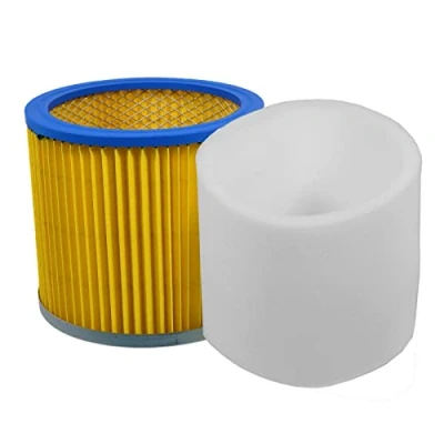 Image of SPARES2GO Vacuum Cleaner Cartridge Filter + Sponge Foam Sleeve compatible with Goblin Aquavac