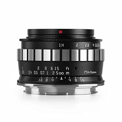 Image of TTArtisan APS C 23mm F/1.4 Metal Bodied Lens Compatible with L Mount Black &amp; Silver