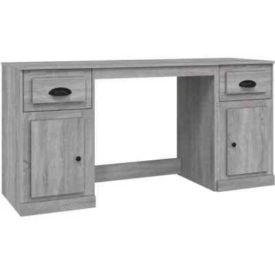 Image of Desk with Cabinet Grey Sonoma Engineered Wood Vidaxl