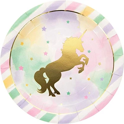 Image of Unicorn Theme Paper Dinner Plates 8 Pcs, 329409