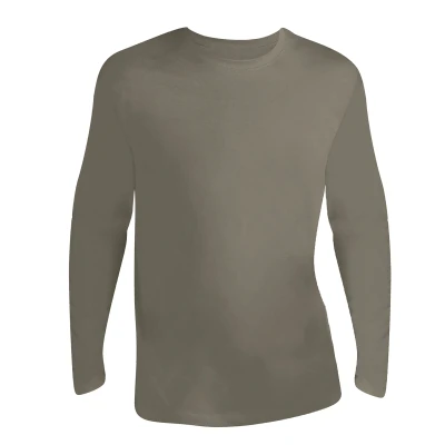 Image of SOLS Mens Monarch Long Sleeve T Shirt (Khaki) Cotton Size Small