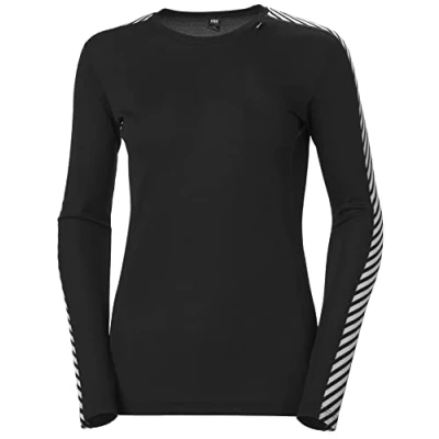 Image of Helly Hansen Womens Lifa Crew HH Base Layer Top, M, Black