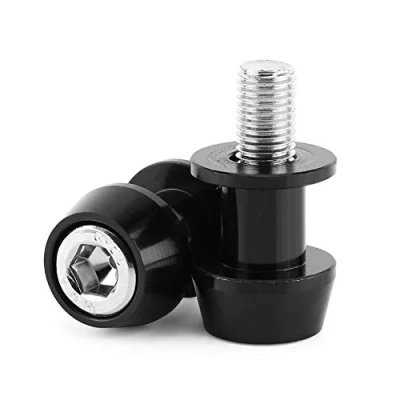 Image of Swing Arm Spool, 8/10mm Motorcycle CNC Aluminium Alloy Spool Sliders Stand Swingarm Bobbins (8mm Black)
