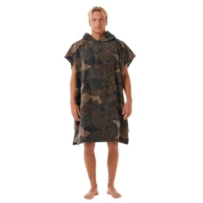 Image of RIP CURL Mens Combo Hooded Towel Black Olive Stay dry and organized with our Kanga pocket