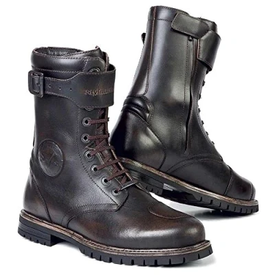 Image of Cafe racer moto rocket style Martin Boot in brown size 45