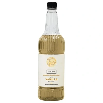Image of Simply Organic Vanilla Syrup, Vegan &amp; Nut Free Natural Flavoured Syrup for Coffee, Cocktails Baking (1 Litre)