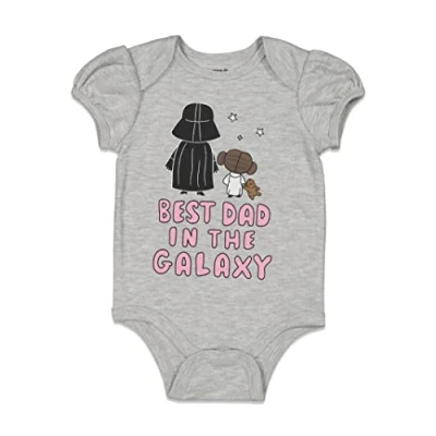 Image of Star Wars Darth Vader Baby Girls Bodysuit Gray 3 6 Months