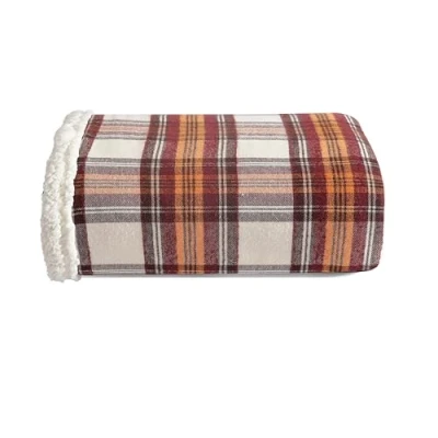 Image of Eddie Bauer Throw Blanket, Reversible Sherpa Fleece Bedding, Home Decor for All Seasons (Edgewood Red, Throw)