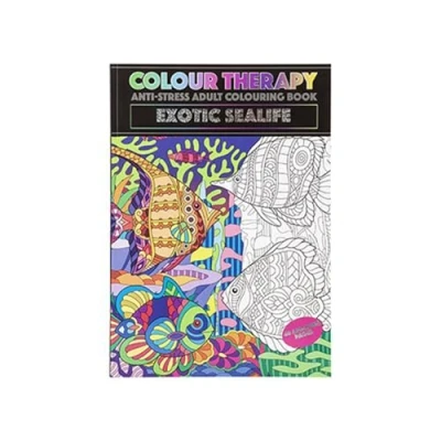 Image of Adorable Multicolor 48 Page A4 Colour Therapy Book Sea Life Theme (1 Pc.) Intricate Designs Perfect for Adults &amp; Children