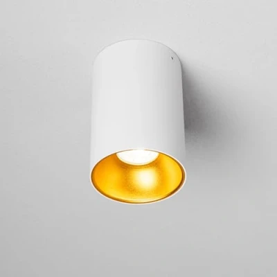 Image of CGC Lighting Spotlight Round Square Cylinder Reflector Ceiling Downlight Hotel Style Spot Down Light Surface Mount (White, Round)