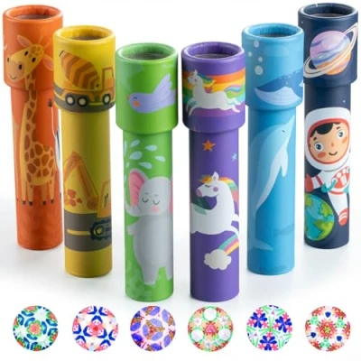 Image of iKeelo 6Pcs Classic Kaleidoscope Pass the Parcel Gifts for Kids&#039; Birthday, Retro Party Favor Goodie Bag Fillers Return Carnival Prize and Stocking Stuffers