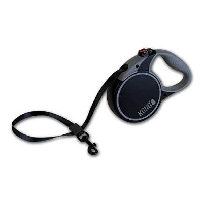 Image of KONG Terrain Retractable Dog Leash, Small, Black, 5m Tape