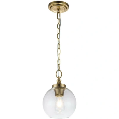 Image of Feiss Tabby Dome Pendant Ceiling Light Burnished Brass