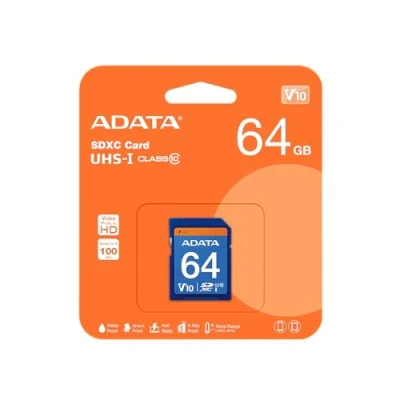 Image of ADATA SDXC 64GB UHS Class 10 memory card cards (64