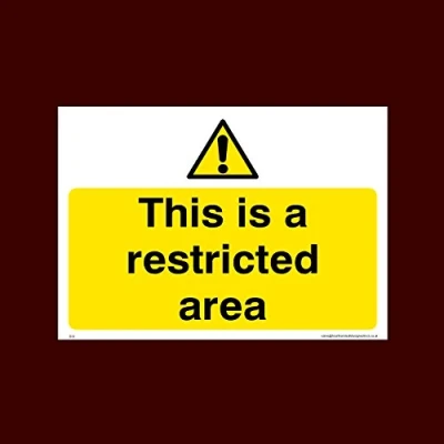 Image of This Is a restricted area Plastic Sign (S53) CCTV, Security, Warning, Alarmed, Surveillance, Camera, Dogs, Premises