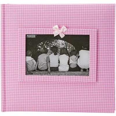 Image of Pioneer Photo Albums 200 Pocket Gingham Fabric Frame Cover Album for 4 by 6 Inch Prints, Pink