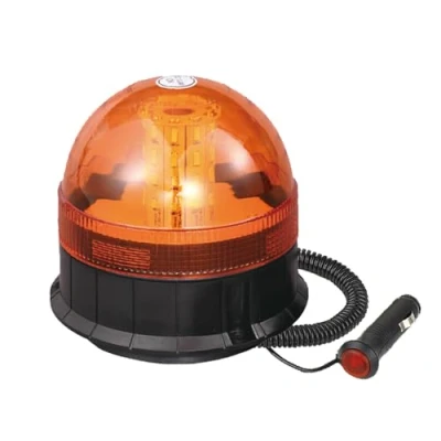 Image of Maypole 12/24V 40x3W Magnetic LED Amber Beacon with Hella Plug 3 Flash Patterns Recovery Plant Forklift Vehicles R10 IP66
