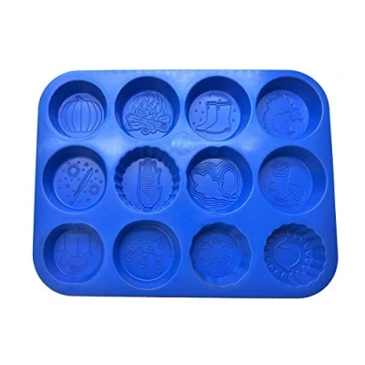 Image of Proops Autumn Wax Melt Tart Candle Burner, Soap Making Mold Mould Tray, Pumpkin, Wellies, Squirrel, Fireworks (S7859) Free UK Postage