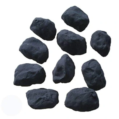 Image of Gas Fire Coals 20 Replacement random Shaped cast In 4 You Packaging, Black, range from 35mm to 70mm,