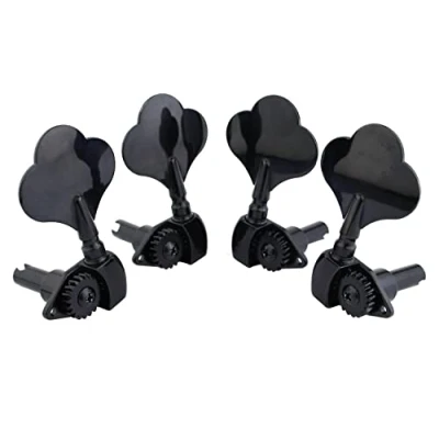 Image of Guyker Open Frame Electric Bass Machine Head (2R + 2L) 1:20 Ratio Gear Tuners Tuning Key Pegs black