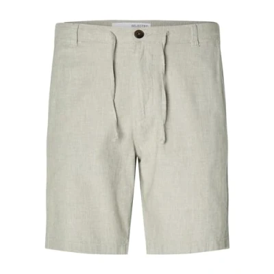 Image of SELETED HOMME Men&#039;s SLHREGULAR Brody Linen Shorts NOOS, Vetiver/Detail:Mixed W. Oatmeal, XXL