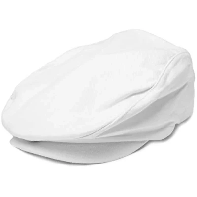 Image of styleBREAKER Unisex Convertible Cap, Solid Color, Flat Adjustable Hook and Loop Fastener, Newsboy Peaked Cap 04023004, Colour:White