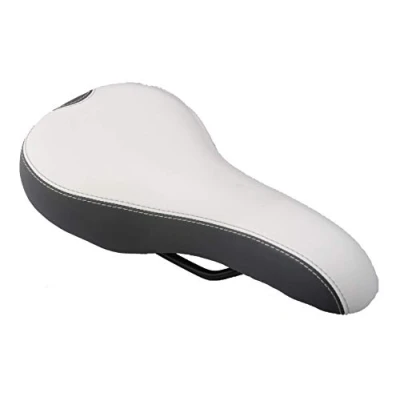 Image of Ammaco Men Womens Mountain Bike Road Sports Hybrid Replacement Saddle White/Grey Comfort Seat