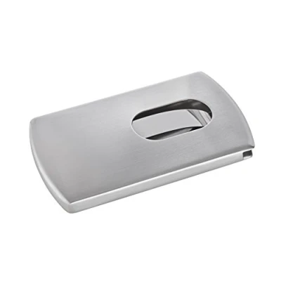 Image of SIGEL VZ120 Business Card Case &quot;Snap&quot;, silver, stainless steel, for up to 12 cards (max. 91x57 mm)