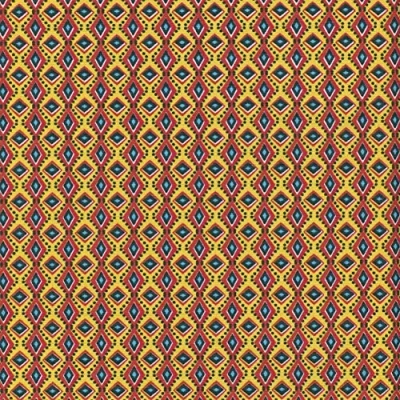 Image of Textiles français AFRICA fabric mustard yellow, red, sky blue, black and white 100% Cotton Print 160 cm (63 inches) wide Per half metre length increment*