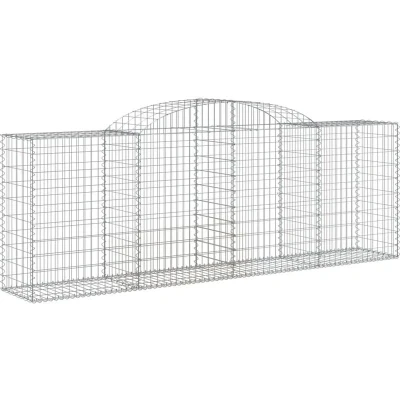 Image of vidaXL Arched Gabion Baskets 10 pcs 300x50x100/120 cm Galvanised Iron