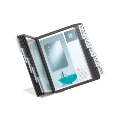 Image of Durable VARIO Display Panel Desk Unit 10 Panels and Tabs in Assorted Colours Ideal for Storing ing A5 Documents