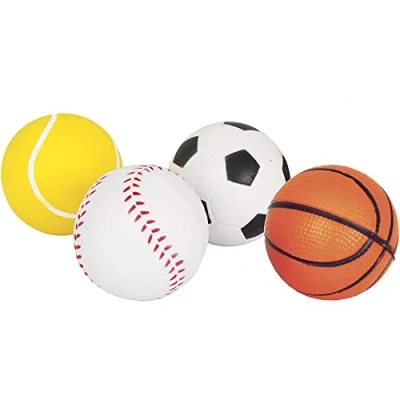 Image of Vibrant Foam Ball Favors (13cm x 19cm) Bouncy &amp; Lightweight Party Gifts Ideal Supplies 4ct