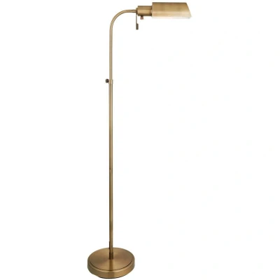 Image of Pharmacy Task Floor Lamp Antique Brass Plate, 1x E27