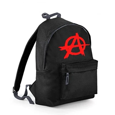 Image of Flip Anarchy Punk Logo Backpack Rucksack Bag Black