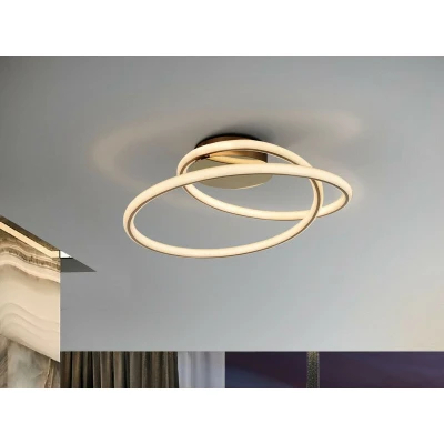 Image of Tube Integrated LED Semi Flush Ceiling Light, Glitter Gold