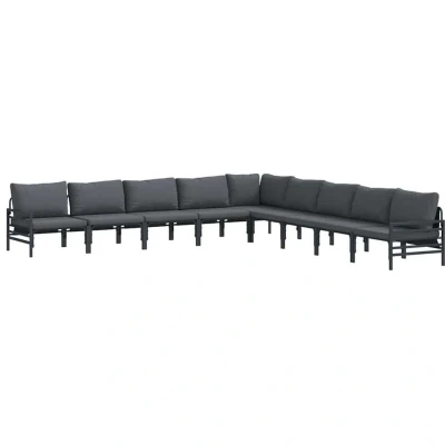 Image of Vidaxl Garden Sofa Set 9 pcs Anthracite Steel