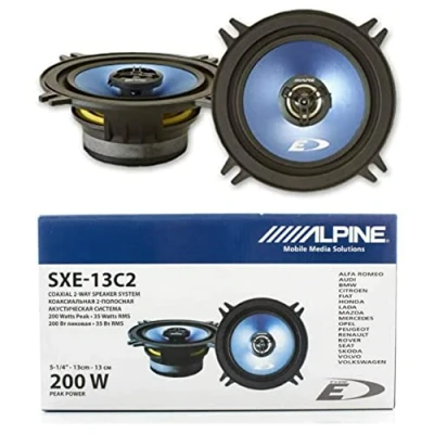 Image of 2 speakers way coaxial compatible with ALPINE SXE 13C2 13.00 cm 130 mm 5.25&quot; 35 watt rms 200 max 4 ohm 92 db car counters, per pair