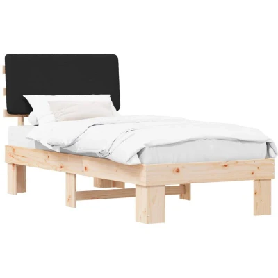 Image of vidaXL Bed Frame with Upholstered Headboard Black 100 x 200 cm