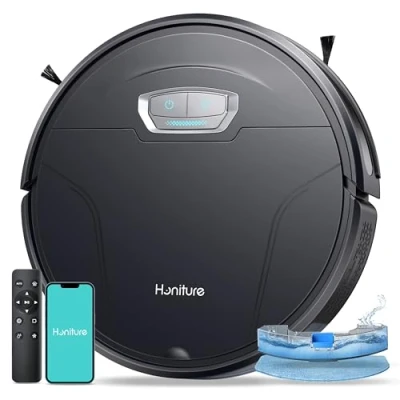 Image of HONITURE Robot Vacuum Cleaner with Mop, 4500Pa Ultra Strong Suction, G20 PRO Robotic Vacuums Auto Carpet Boost, Alexa/WiFi/APP, Super Thin Hoover, Ideal for Pet Hair Hard Floor
