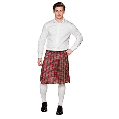 Image of Boland 81224 Kilt Scottish Skirt Man Mr Tartan Red with Pocket, Unisex, One Size