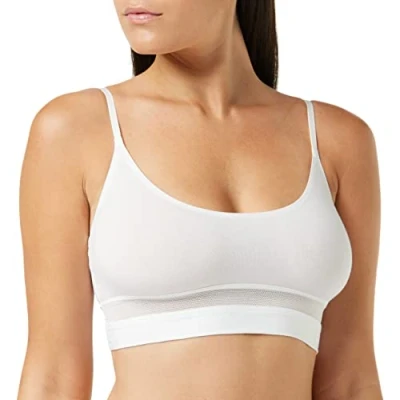 Image of Sloggi Women&#039;s Ever Fresh Crop Top Bustier, White (White 0003), XS UK