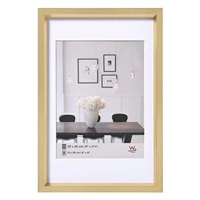 Image of walther Design Picture Frame Gold 20 x 30 cm with PassepArtout, Steel Style Plastic ES030G