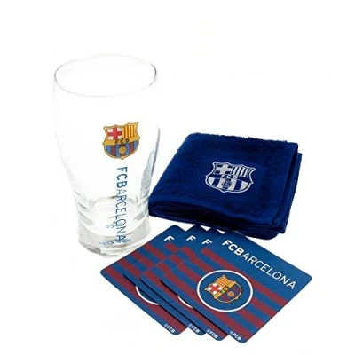 Image of FC Barcelona Official Football Gift Mini Bar Set A Great Christmas / Birthday Idea For Men And Boys