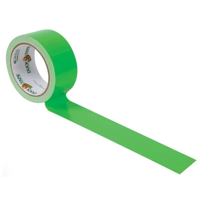 Image of Duck Tape Solid Colours Neon Green, Repair, Craft, Personalise, Decorate and Educate 48mm x 13.7m