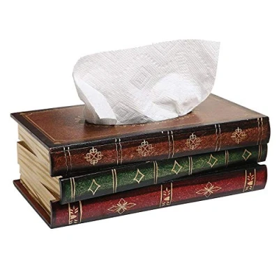 Image of Tissue Box Holders, Cover Napkin Holder Wooden Facial Dispenser for Home Office Car (Red)