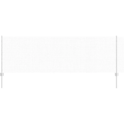 Image of vidaXL Welded Wire Fence with 22 U Posts Silver 0.8x50 m Steel