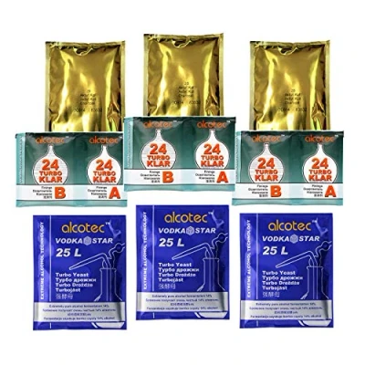 Image of 3X Alcotec Vodka Star Turbo Yeast, TurboKlar, Liquid Carbon Homebrew